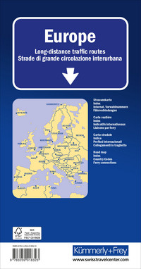 Europe, Long-distance routes, Road Map 1:3.6mio.