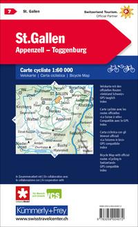 Suisse, Saint-Gall, Appenzell - Toggenburg, No. 07, Carte cycliste 1:60'000