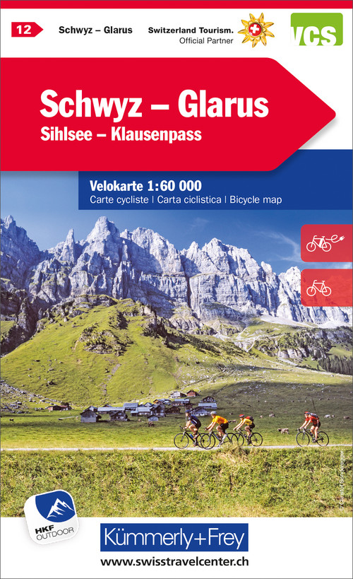 Suisse, Schwyz - Glaris, No 12, carte cycliste 1:60'000