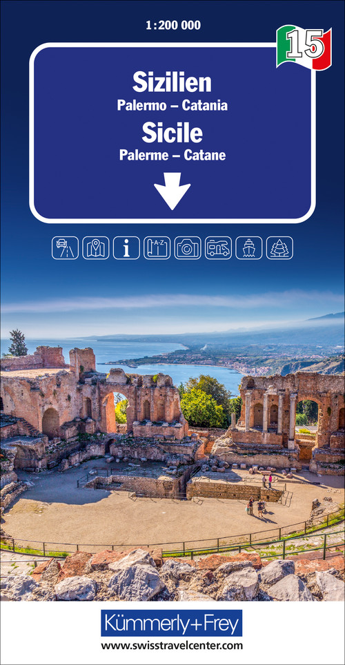 Italie, Sicile, Nr. 15, carte routière 1:200'000