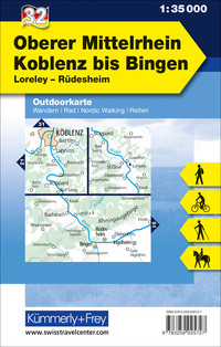 Allemagne, Haut Rhin moyen, Coblence - Bingen, Nr. 32, Carte outdoor 1:35'000
