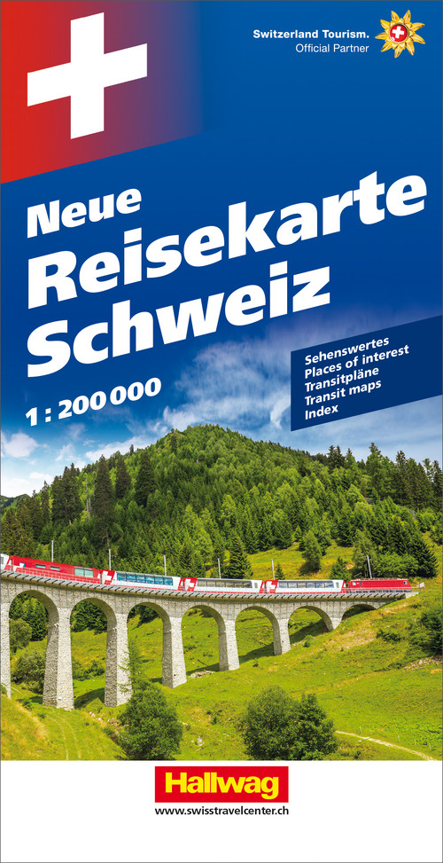 Switzerland, travel map 1:200'000