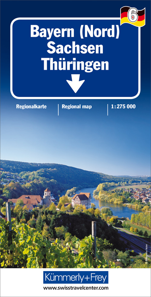 Germany, Bavaria (North), Nr. 06, Road map 1:275'000