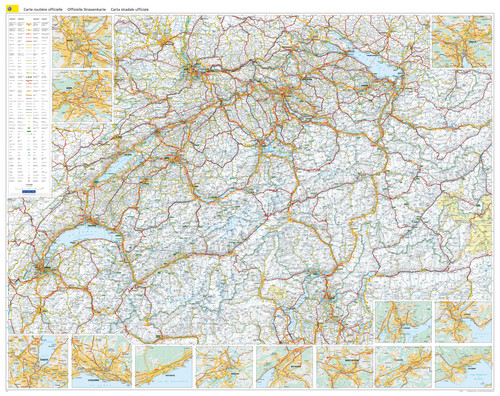 Switzerland, Road Map Poster TCS 1:301,000