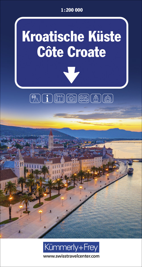 Kroatische Küste Strassenkarte 1:200'000