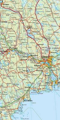 Sweden North (South), Östersund - Umea - Lulea, Nr. 5, Road map 1:400'000