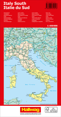 Italie (Sud), Carte routière 1:650'000