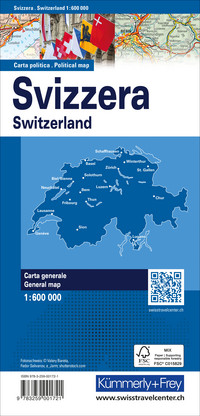 Switzerland, political  map 1:600'000