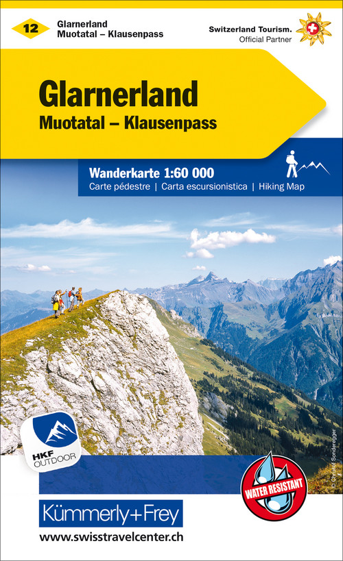 Suisse, Pays de Glaris, Muotatal - Klausenpass, No. 12, carte pédestre 1:60'000