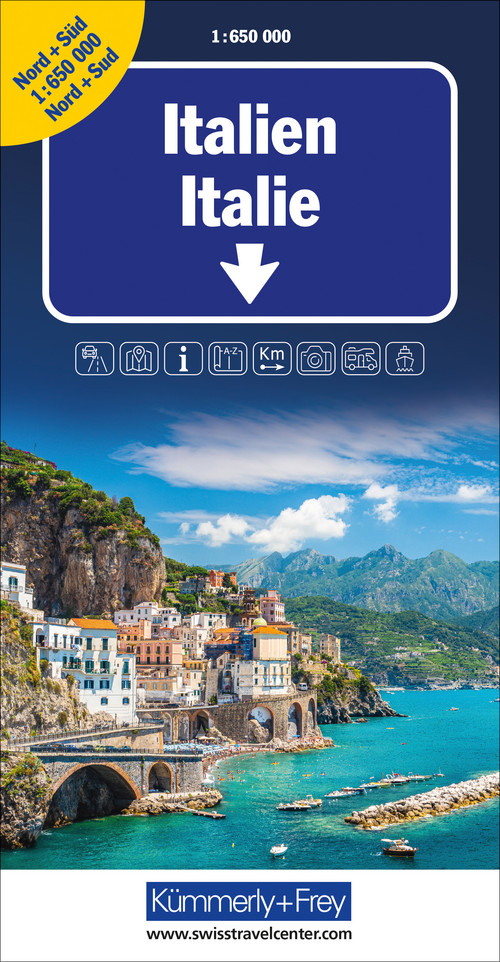 Italie (Nord+Sud), carte routière 1:650 000