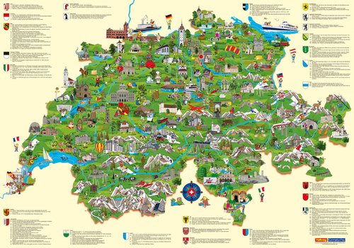 Switzerland Child's Map / Poster (german edition)