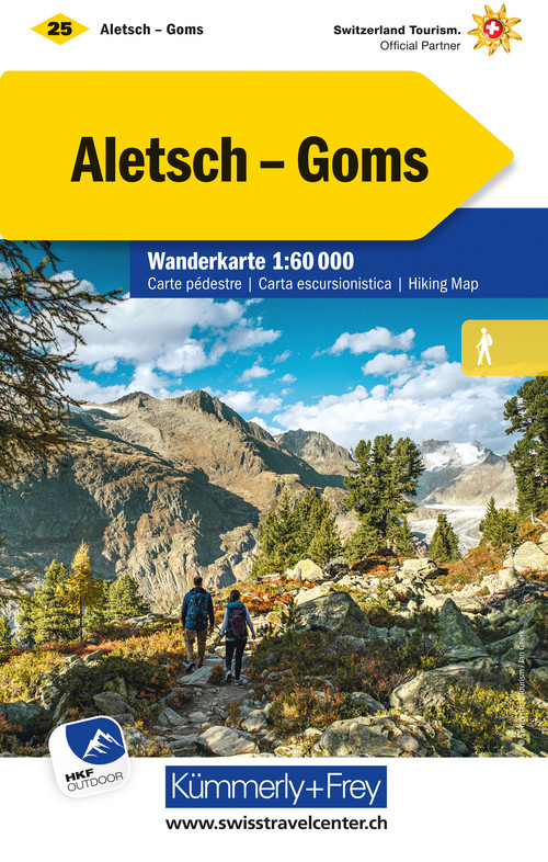 Suisse, Aletsch - Goms, No. 25, Carte pédestre 1:60'000