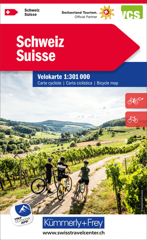Switzerland, Cycling Map 1:301'000