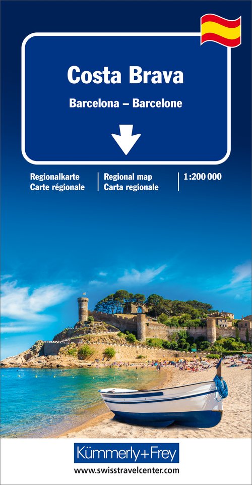Espagne, Costa Brava, Carte routière 1:200'000