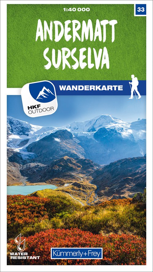 Switzerland, Andermatt - Surselva, No. 33, Hiking Map 1:40'000