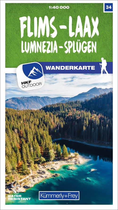 Suisse, Flims - Laax, Lumnezia - Splügen, No. 34, Carte pédestre 1:40'000
