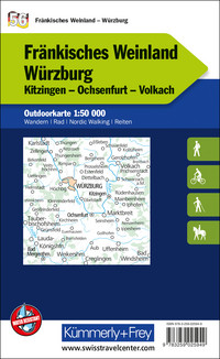Allemagne, Pays du vin de Franconie - Würzburg, n° 56, carte outdoor 1:50'000