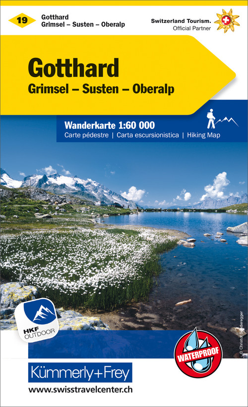Suisse, Gotthard, Grimsel - Susten - Oberalp, No. 19, carte pédestre 1:60'000