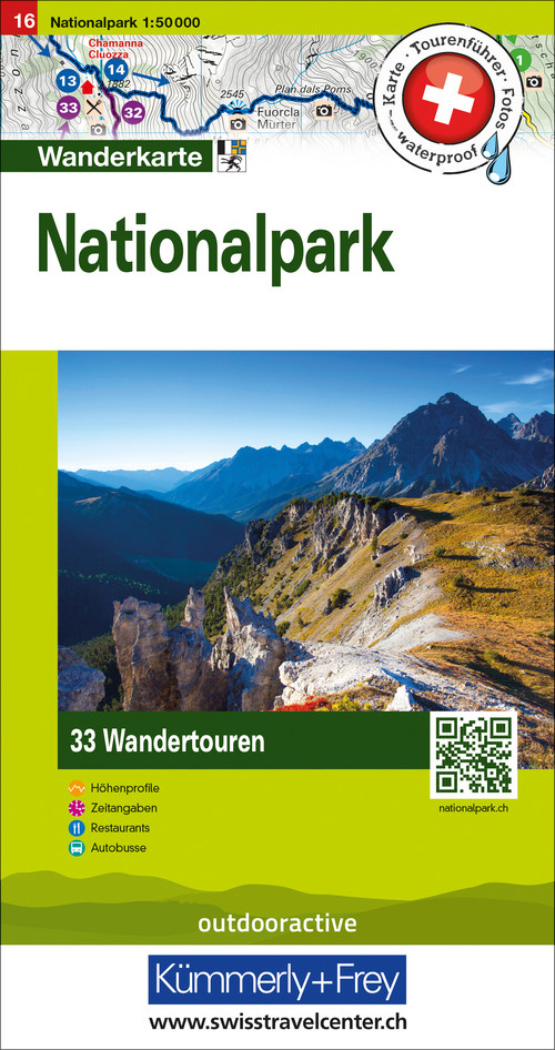 16 Nationalpark Touren-Wanderkarte