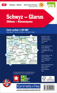 Switzerland, Schwyz - Glarus, No. 12, Bicycle map 1:60'000