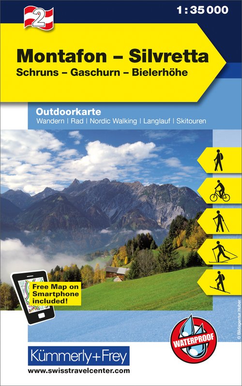 Autriche, Montafon - Silvretta, Nr. 2, Carte outdoor 1:35'000