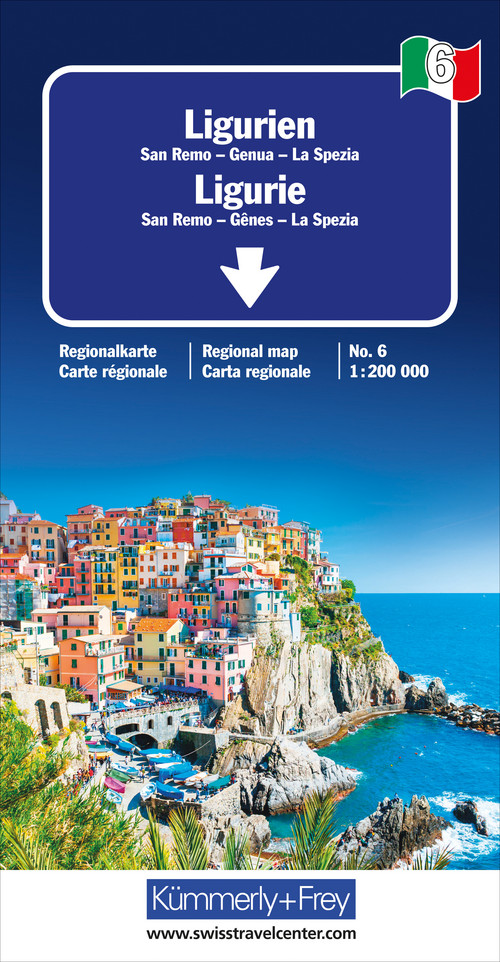 Italy, Liguria, Nr. 6, Road map 1:200'000