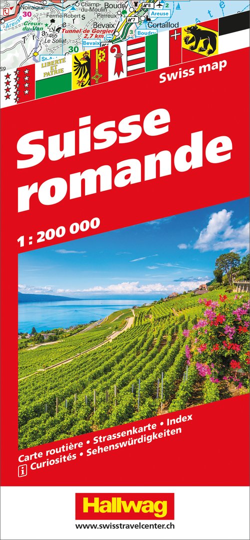 Switzerland, Suisse romande, Road map 1:200'000