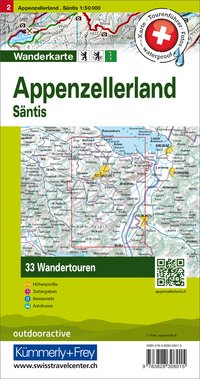 02 Pays d'Appenzell, Säntis 1:50'000 Edition allemande