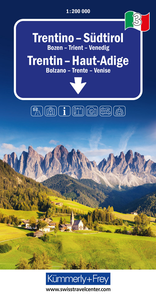 Italie, Trentin-Haut-Adige, Nr. 3, Carte routière 1:200'000