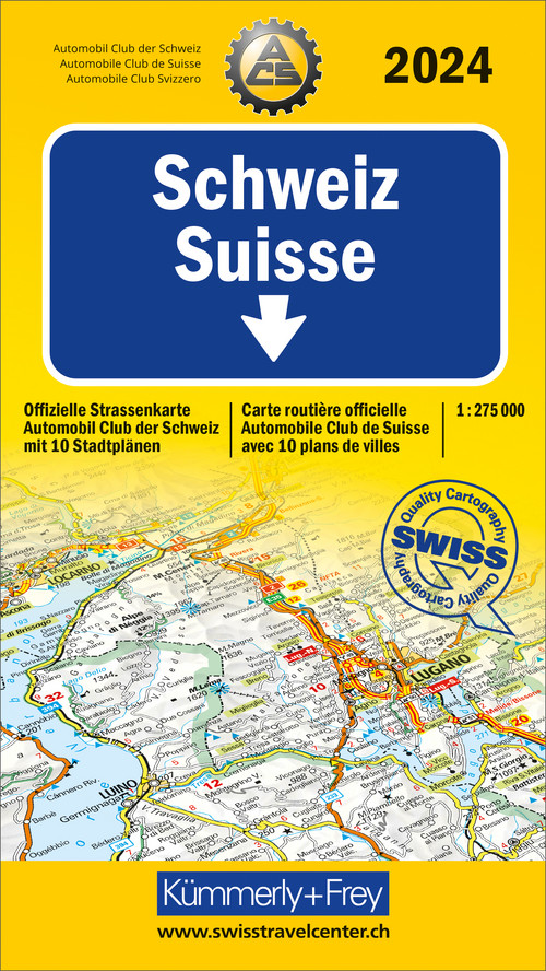 Suisse 2024, carte routière ACS 1:275'000