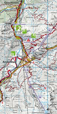 Switzerland, Andermatt - Surselva, No. 33, Hiking Map 1:40'000