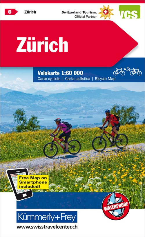 Suisse, Zurich, No 6, Carte cycliste 1:60'000