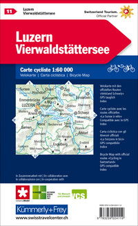Switzerland, Lucerne, Lake Lucerne, No. 11, Bicycle map 1:60'000
