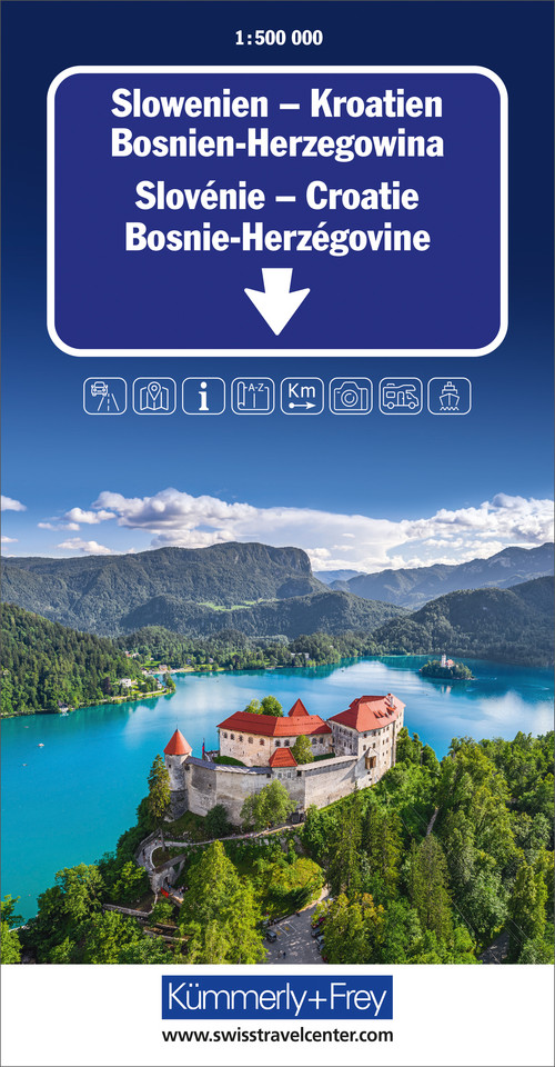Slovénie - Croatie - Bosnie-Herzégovine, Carte routière 1:500'000
