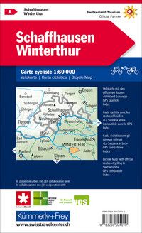 Suisse, Schaffhouse - Winterthour, No. 1, Carte Vélo 1:60'000