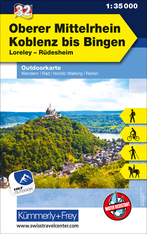 Germany, Upper Middle Rhine, Koblenz - Bingen, Nr. 32, Outdoor map 1:35,000