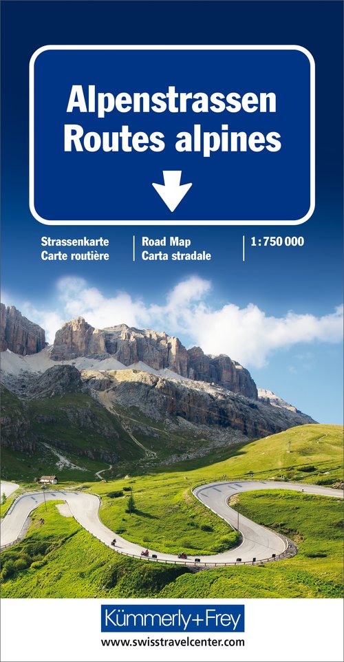 Alpine roads, Road map 1:750'000