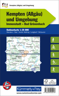 Allemagne, Kempten (Allgäu) et environs, Nr. 46, Carte outdoor 1:35'000